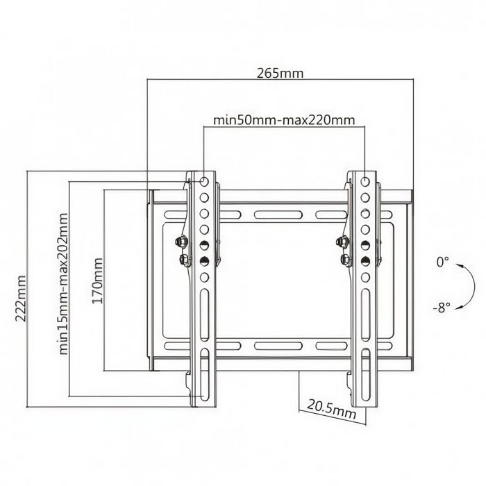Крепление настенное BRATECK KL22G-22T