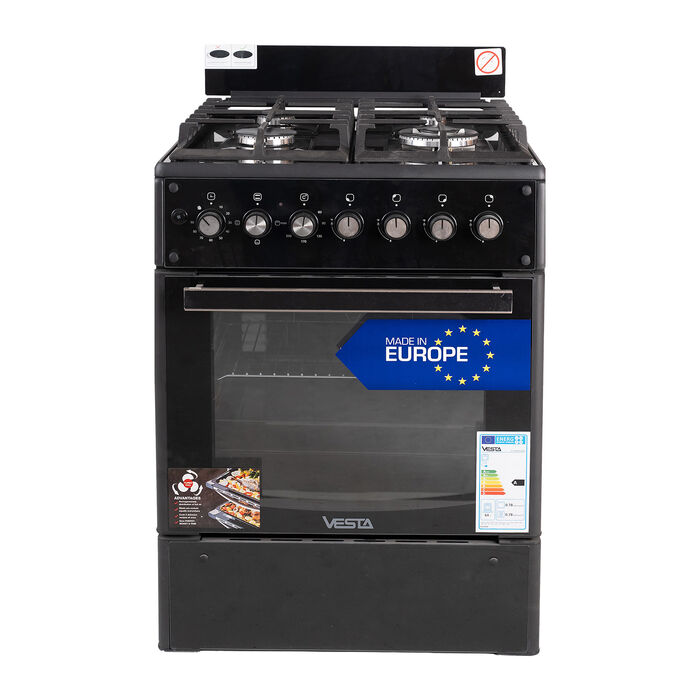 Плита газовая VESTA GC-E6060FCTg/BL