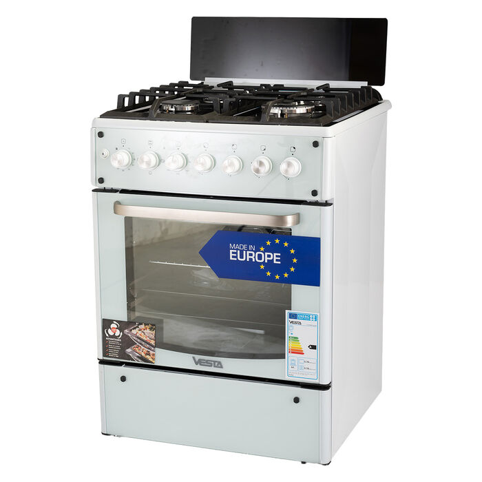 Плита газовая VESTA GC-E6060FCTg/WH