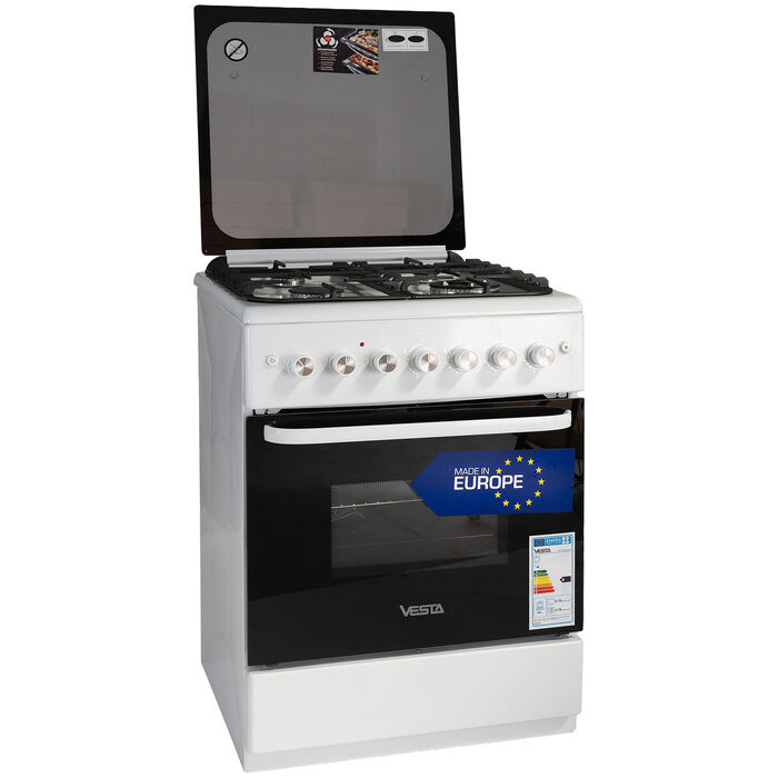 Плита газовая VESTA GC-E6060iCTg/WH