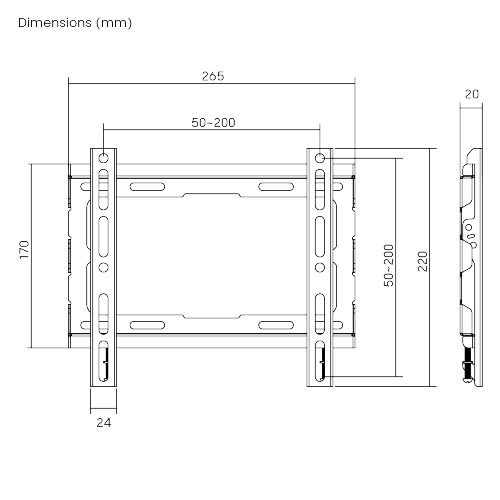 Крепление настенное BRATECK KL32-22F
